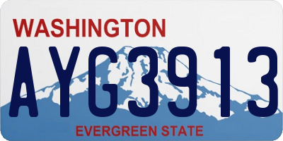 WA license plate AYG3913