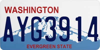 WA license plate AYG3914
