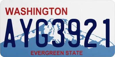 WA license plate AYG3921