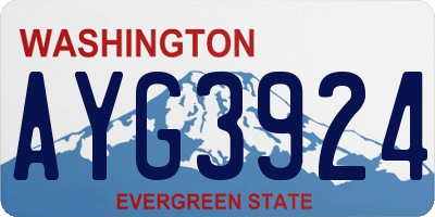 WA license plate AYG3924
