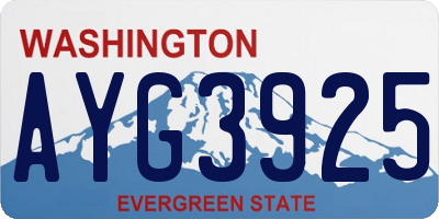 WA license plate AYG3925
