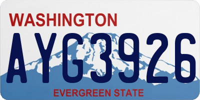 WA license plate AYG3926