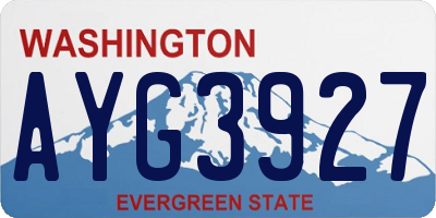 WA license plate AYG3927