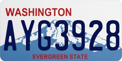 WA license plate AYG3928