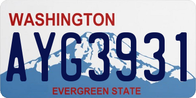 WA license plate AYG3931