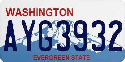 WA license plate AYG3932