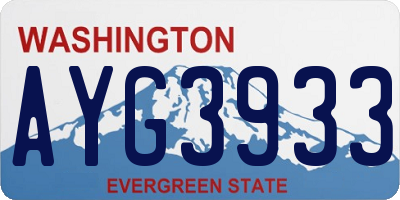WA license plate AYG3933