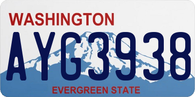 WA license plate AYG3938