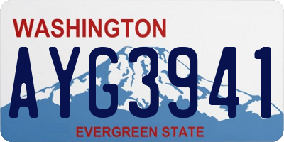 WA license plate AYG3941