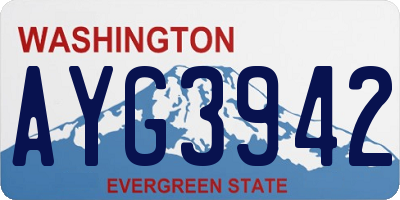 WA license plate AYG3942