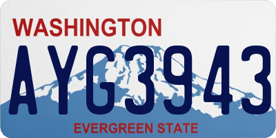 WA license plate AYG3943