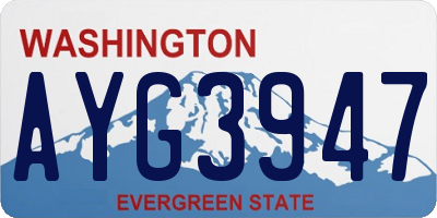 WA license plate AYG3947