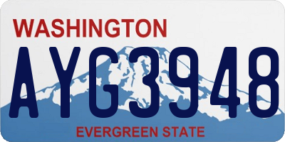 WA license plate AYG3948