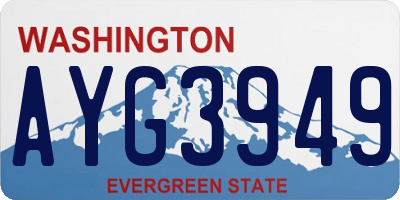 WA license plate AYG3949