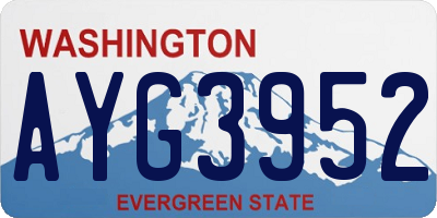 WA license plate AYG3952