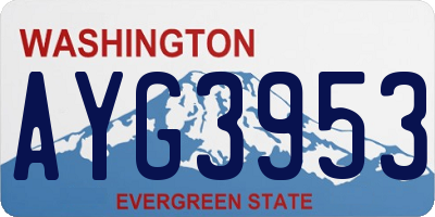 WA license plate AYG3953