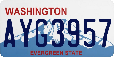 WA license plate AYG3957