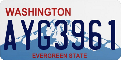 WA license plate AYG3961
