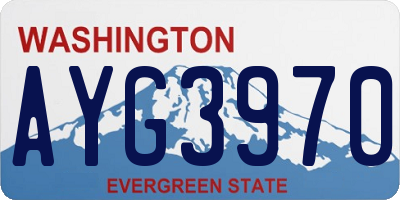 WA license plate AYG3970