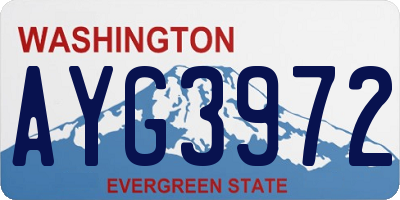 WA license plate AYG3972