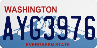 WA license plate AYG3976