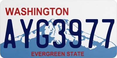 WA license plate AYG3977