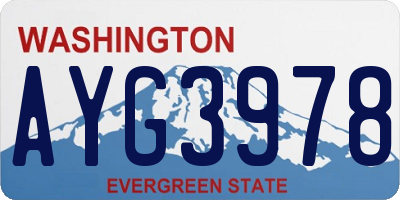 WA license plate AYG3978