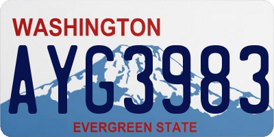 WA license plate AYG3983
