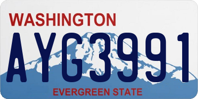 WA license plate AYG3991