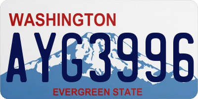 WA license plate AYG3996