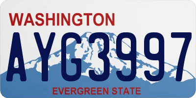 WA license plate AYG3997