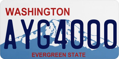 WA license plate AYG4000