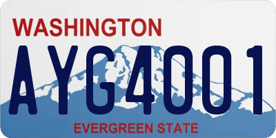 WA license plate AYG4001