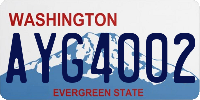 WA license plate AYG4002
