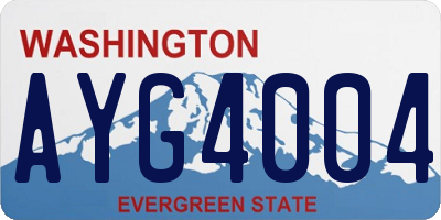 WA license plate AYG4004