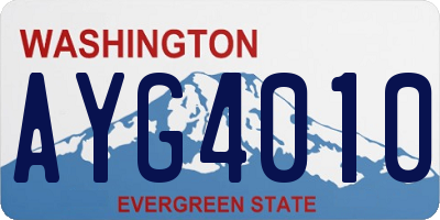 WA license plate AYG4010