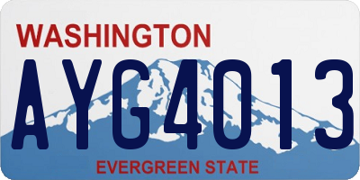 WA license plate AYG4013
