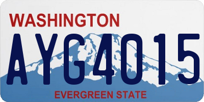 WA license plate AYG4015