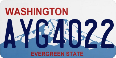 WA license plate AYG4022