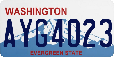 WA license plate AYG4023