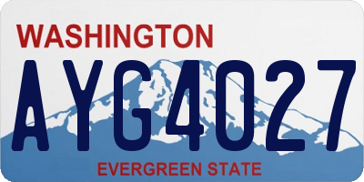 WA license plate AYG4027