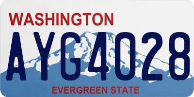 WA license plate AYG4028