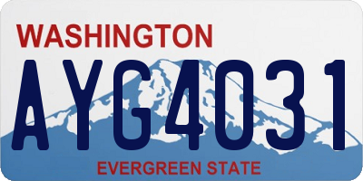 WA license plate AYG4031
