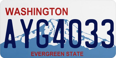 WA license plate AYG4033
