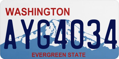 WA license plate AYG4034