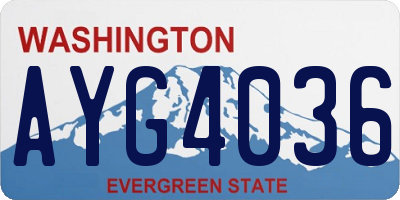 WA license plate AYG4036
