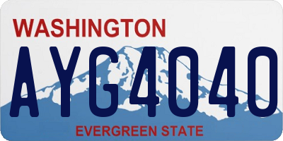 WA license plate AYG4040