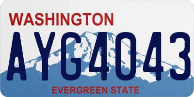 WA license plate AYG4043