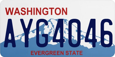 WA license plate AYG4046