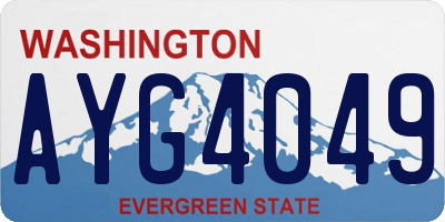WA license plate AYG4049